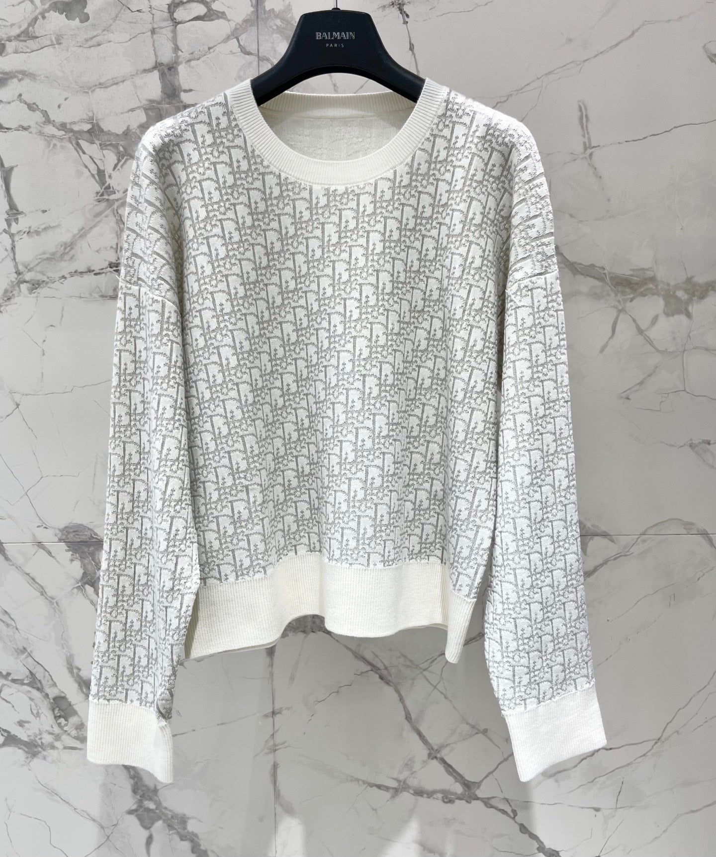 26FW New All-over Monogram Print Knit Sweater