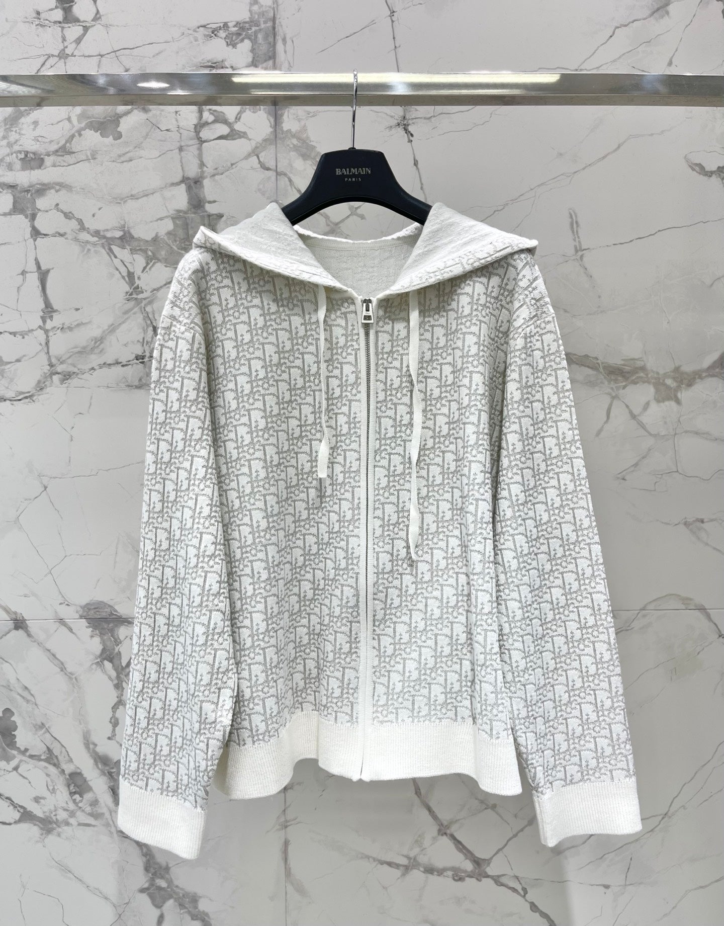 26FW New Monogram Knit Hooded Jacket
