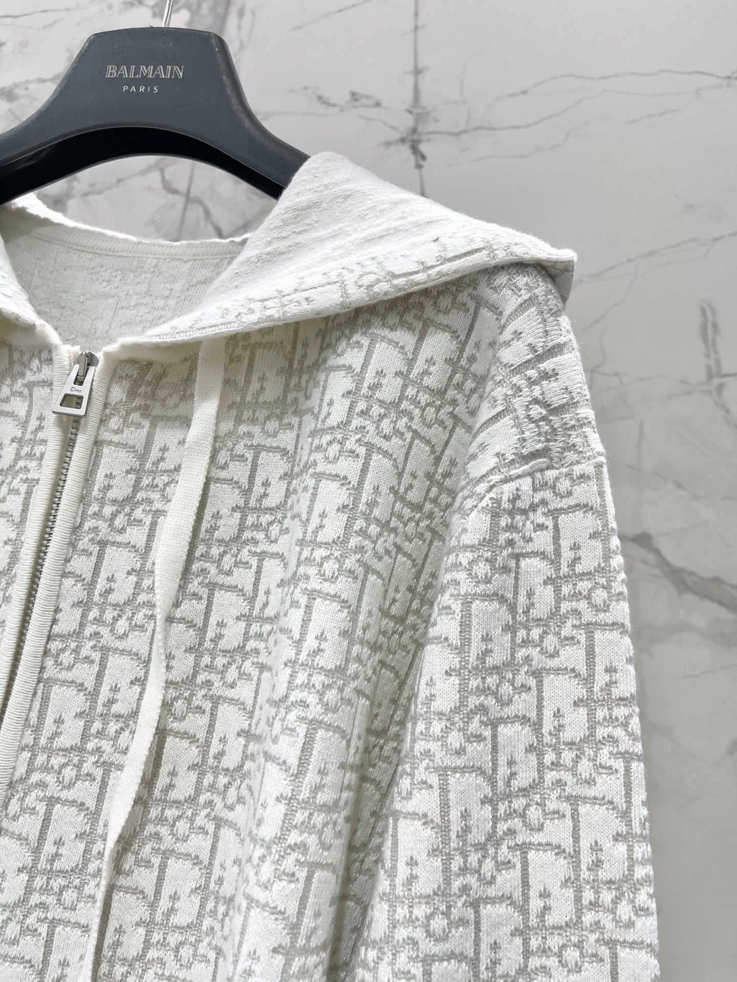 26FW New Monogram Knit Hooded Jacket