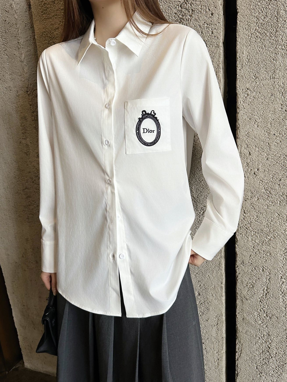 26fw New Heavy Embroidery Collared Shirt