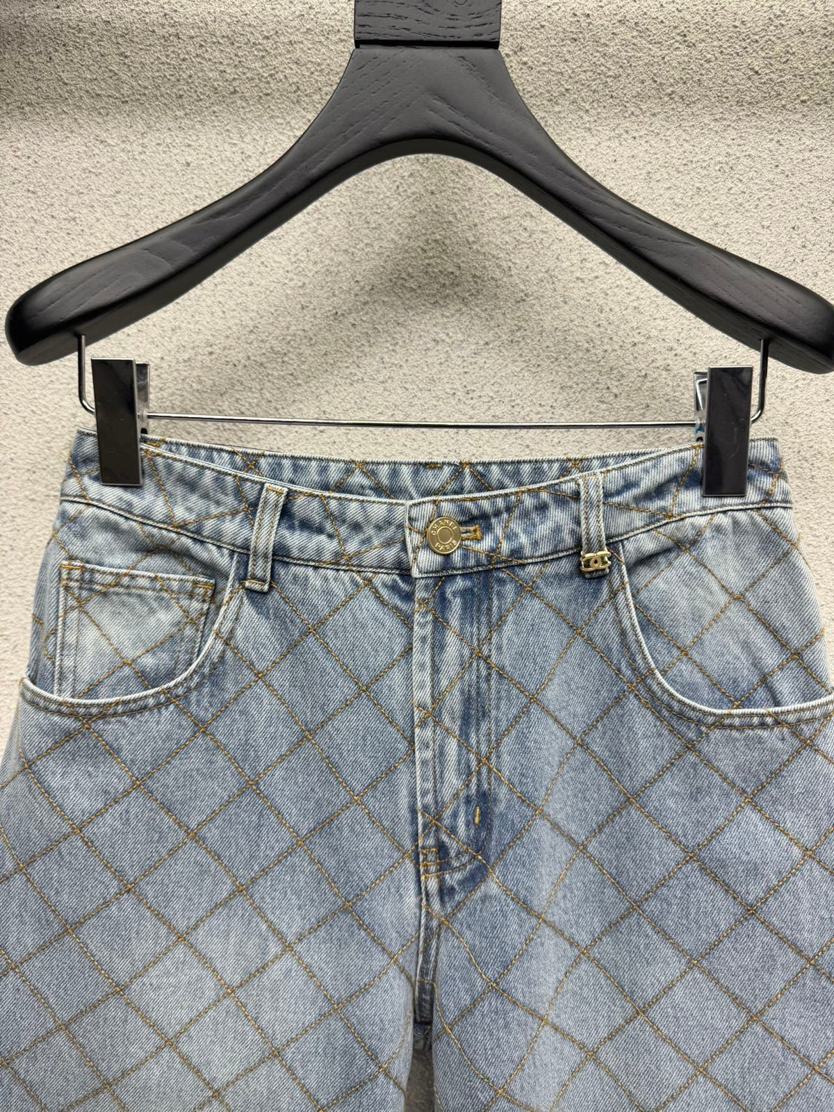 26FW New Arrival Diamond Pattern Denim Pants