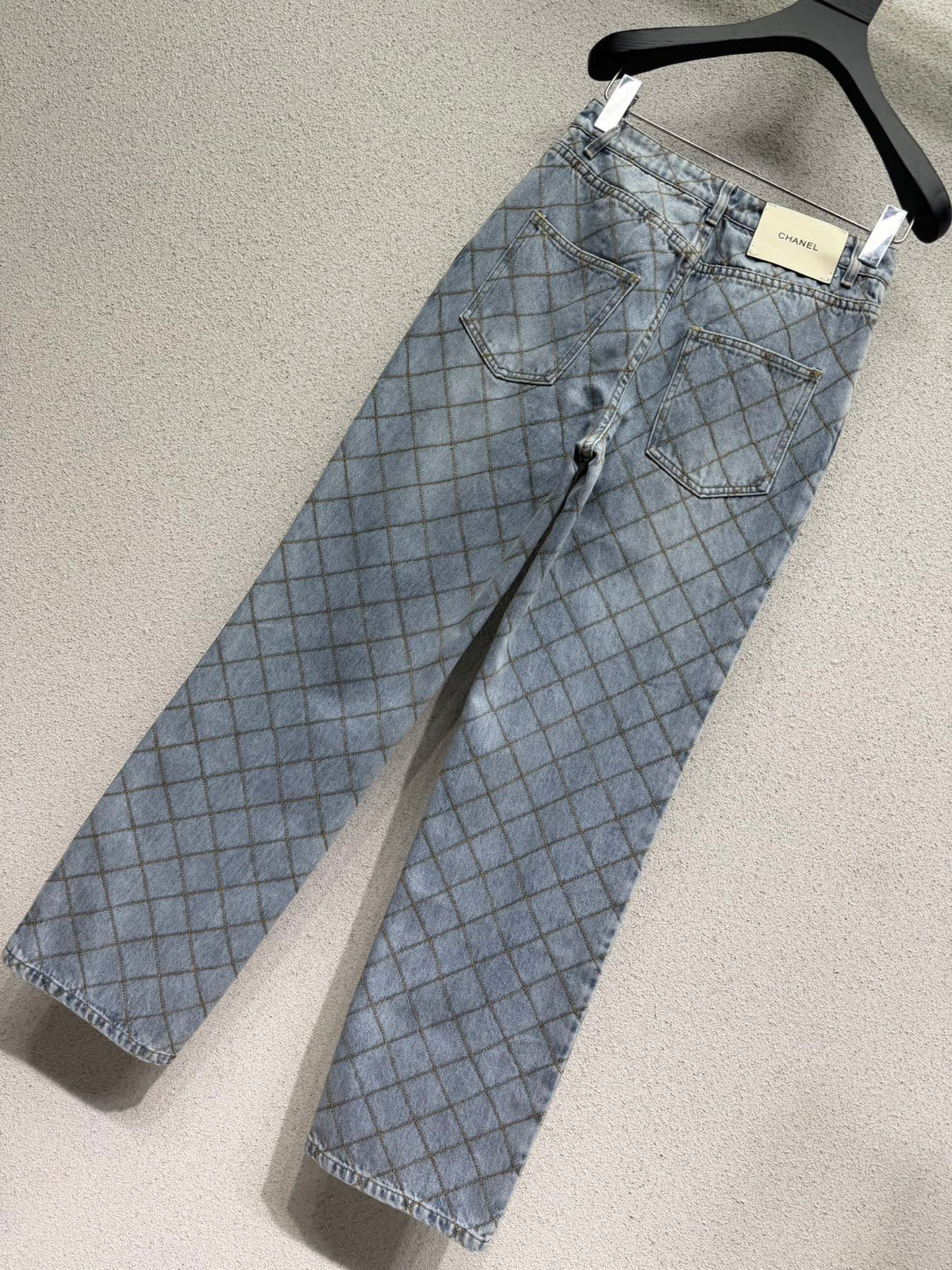 26FW New Arrival Diamond Pattern Denim Pants