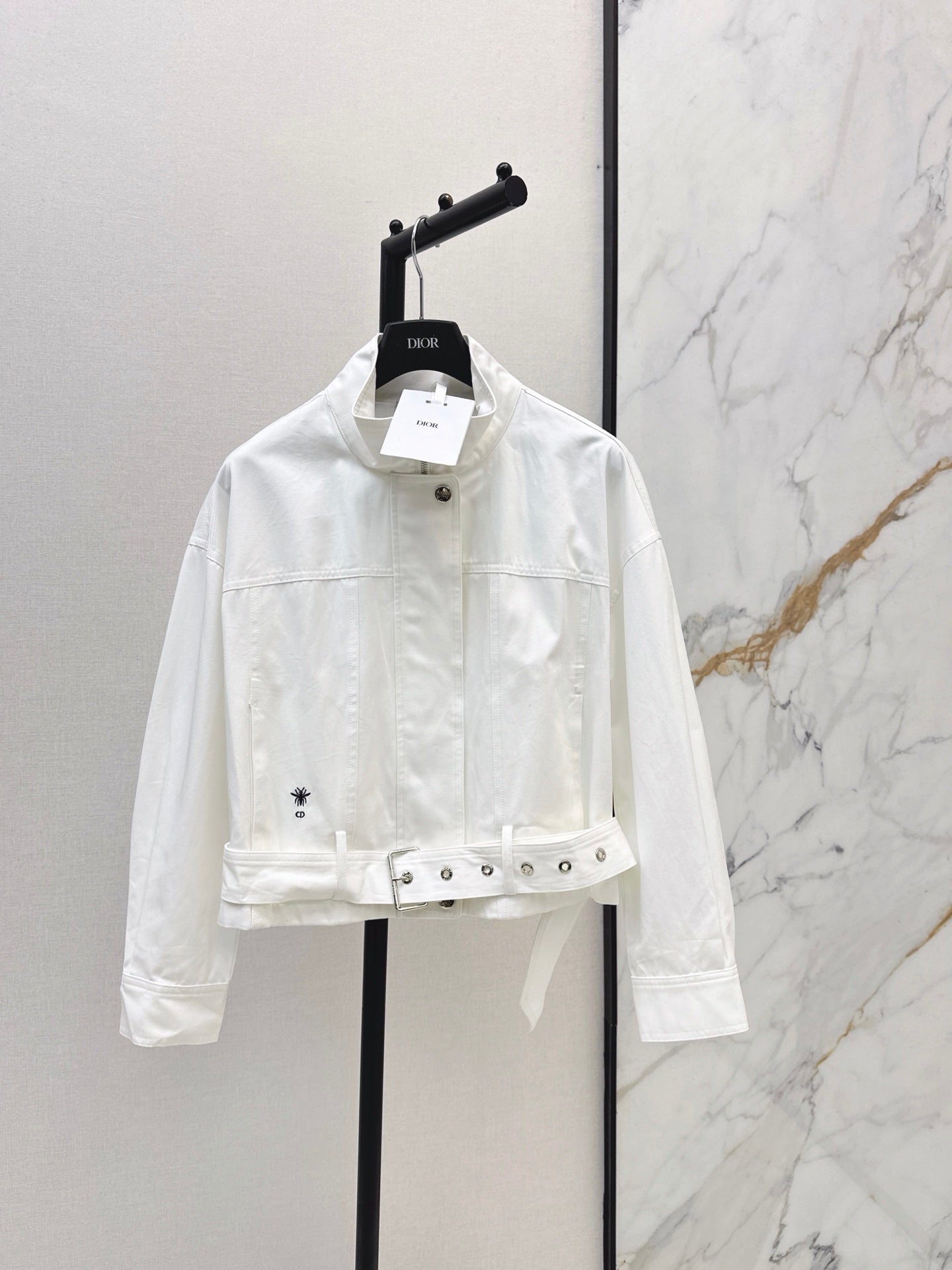 26FW New Style Bee Embroidered Trench Coat