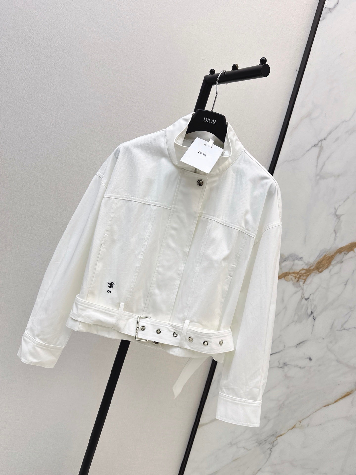 26FW New Style Bee Embroidered Trench Coat