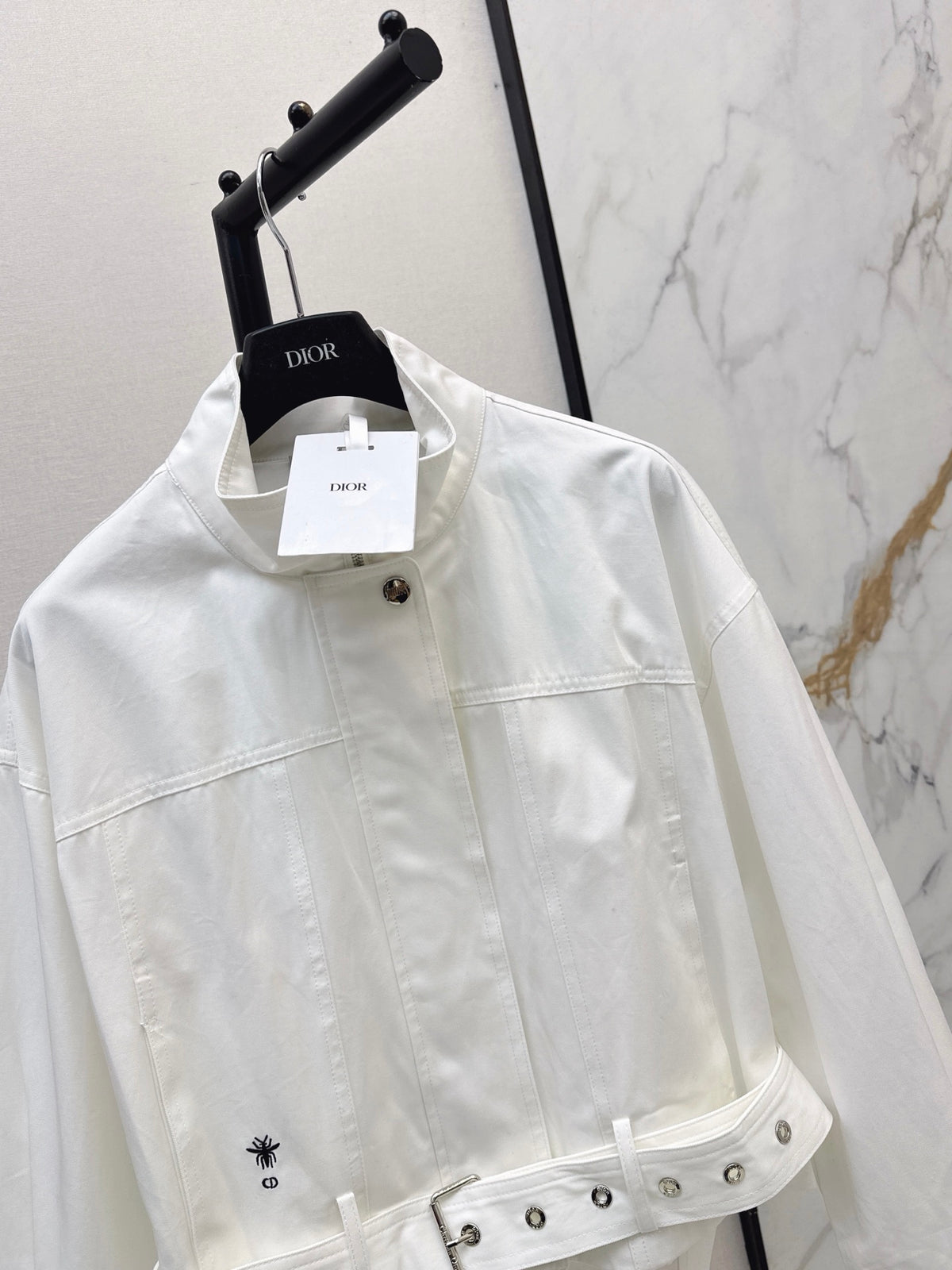 26FW New Style Bee Embroidered Trench Coat
