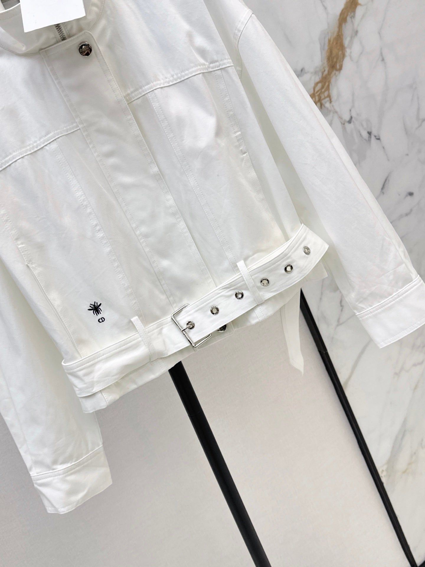 26FW New Style Bee Embroidered Trench Coat