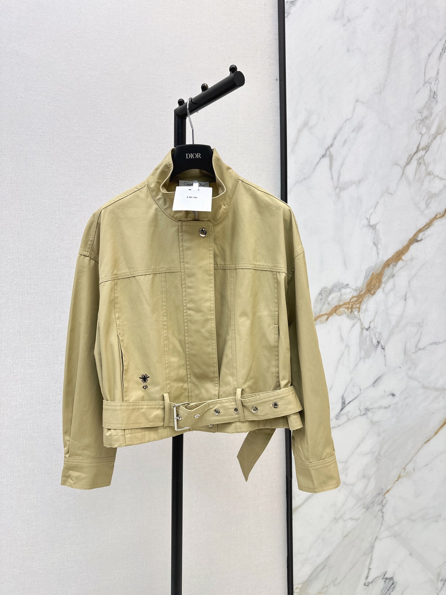 26FW New Style Bee Embroidered Trench Coat