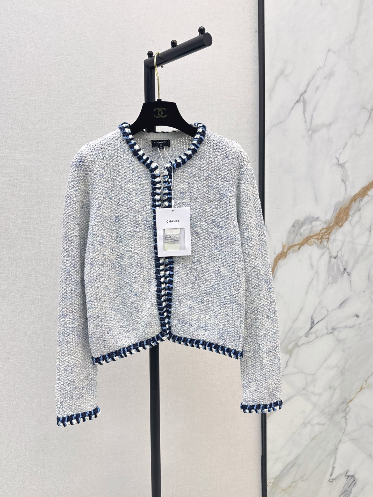 26FW New Blue and White Knit Cardigan