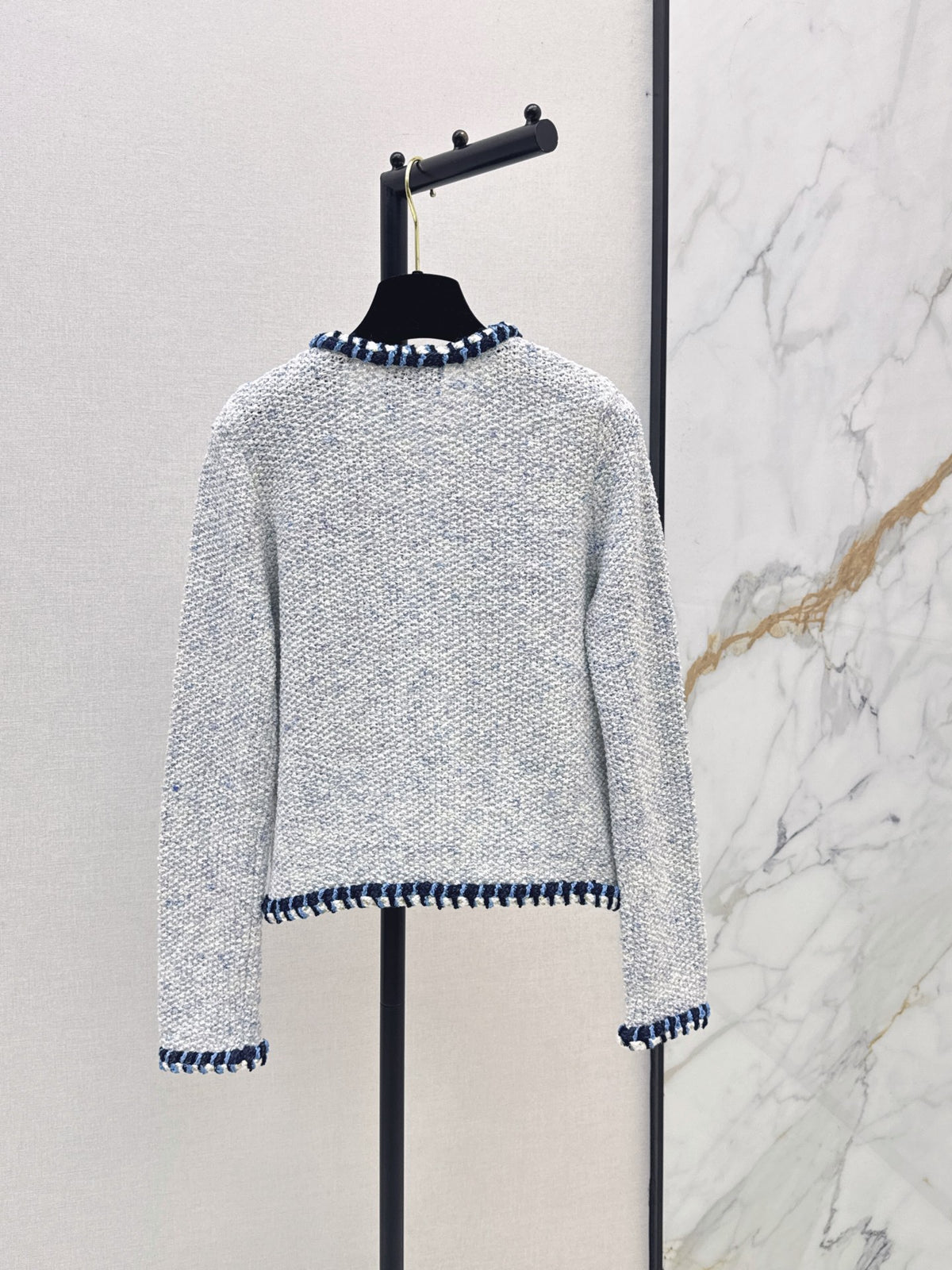 26FW New Blue and White Knit Cardigan