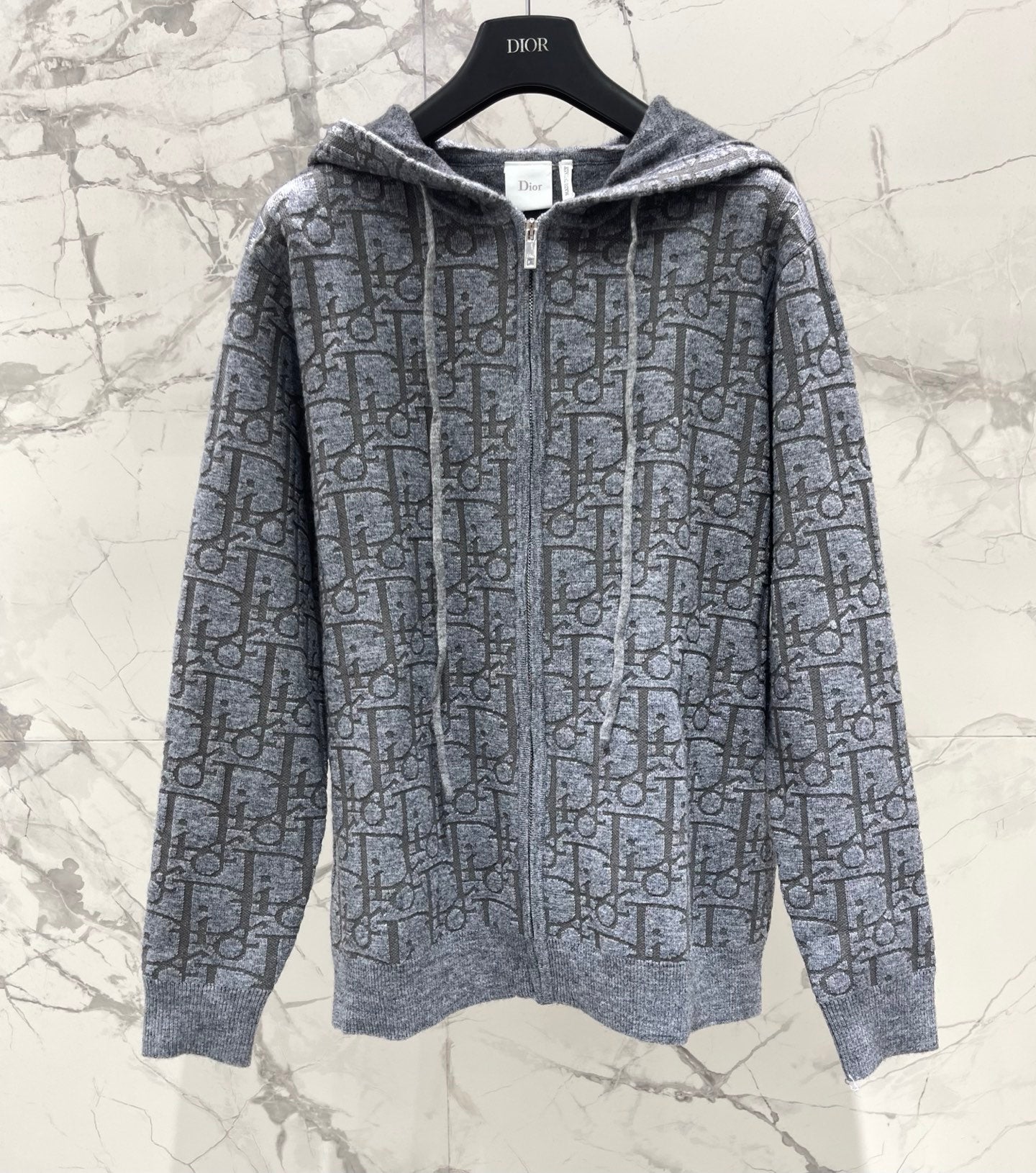 26FW New Monogram Drawstring Zip-Up Cardigan
