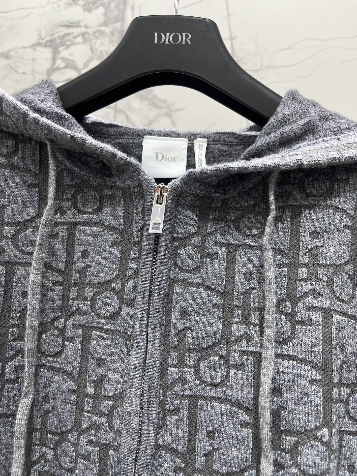 26FW New Monogram Drawstring Zip-Up Cardigan