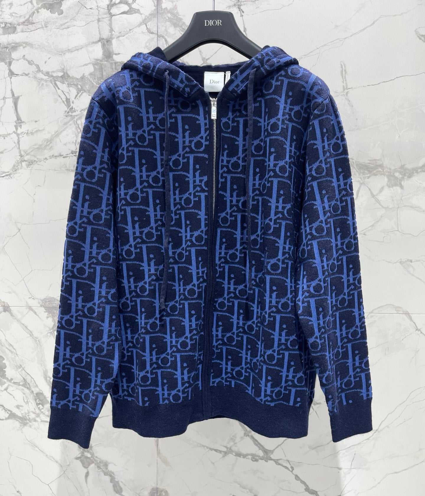 26FW New Monogram Drawstring Zip-Up Cardigan