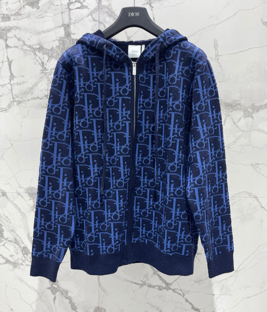 26FW New Monogram Drawstring Zip-Up Cardigan