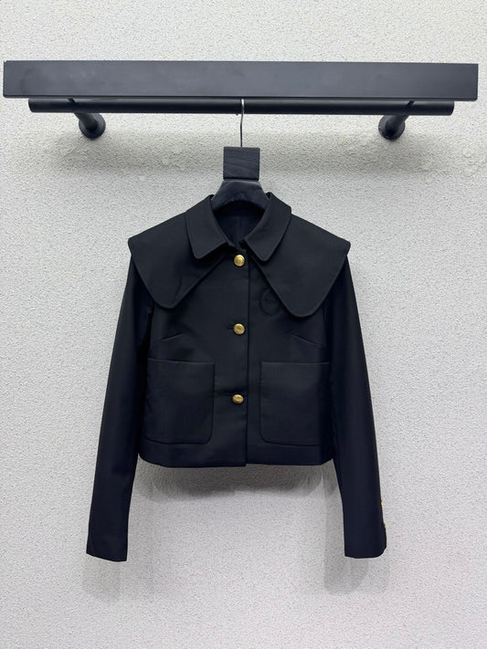 26FW New Cropped Blazer with Lapel Collar
