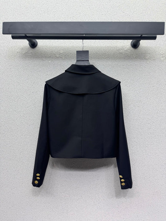 26FW New Cropped Blazer with Lapel Collar