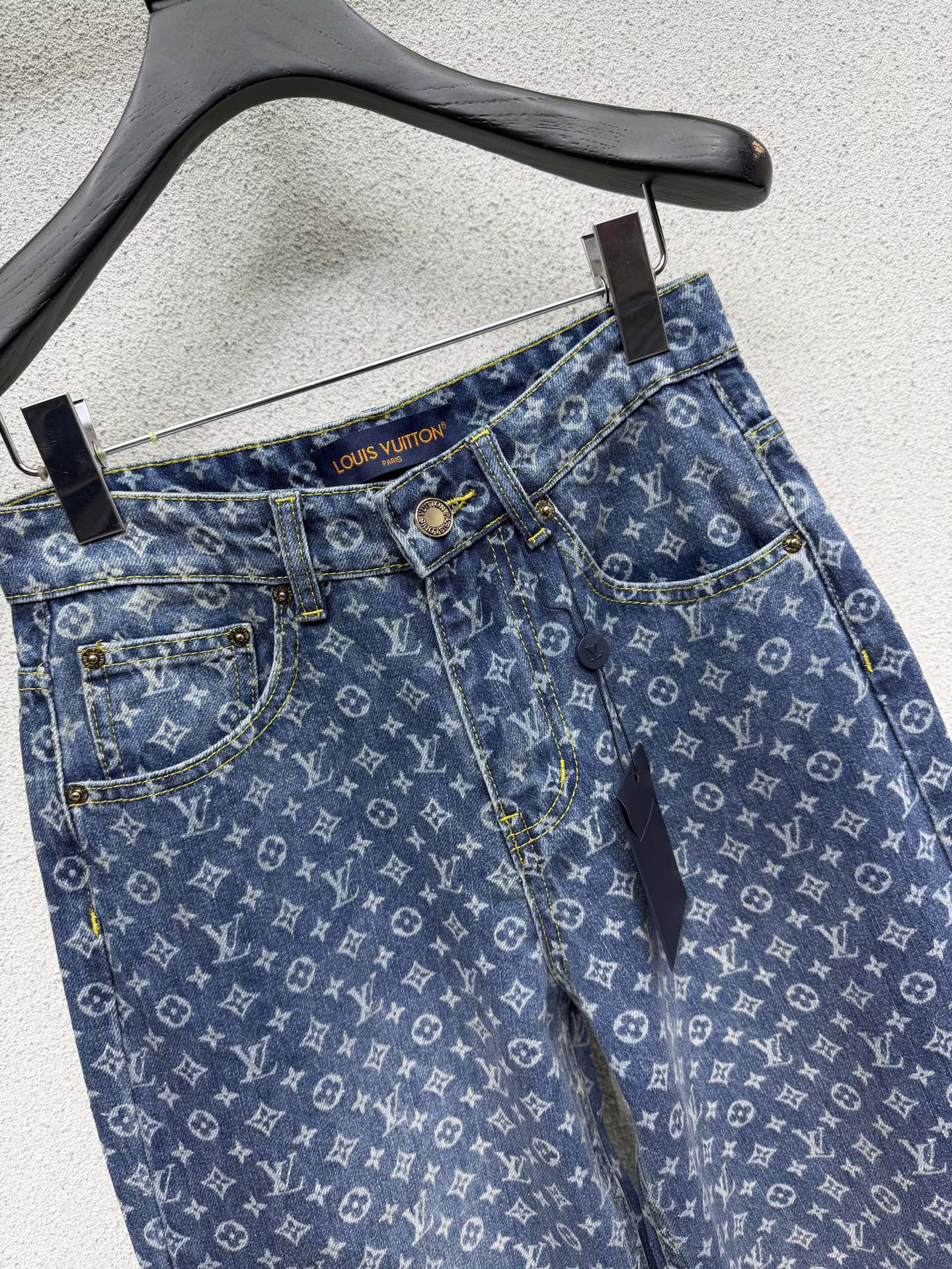 26FW New All-Over Monogram Print Denim Jeans