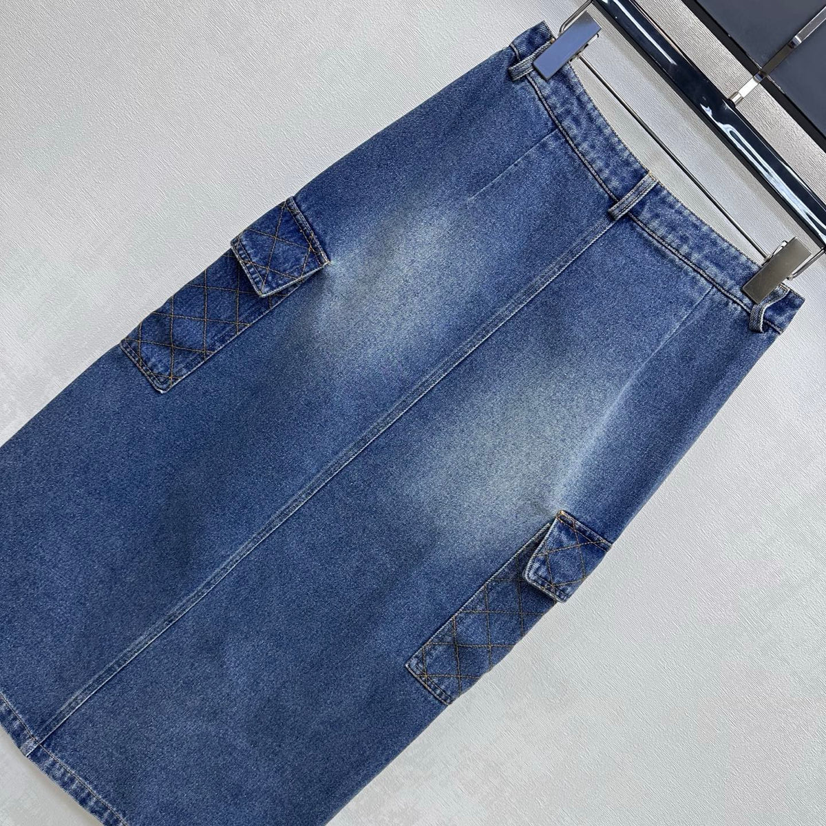 26FW New Quilted Slit Skirt with Pockets