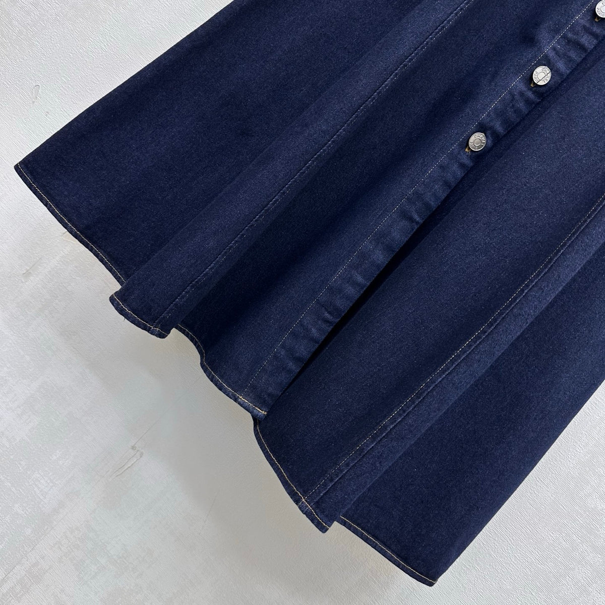 26FW New Quilted Waist-Defining Denim Dress