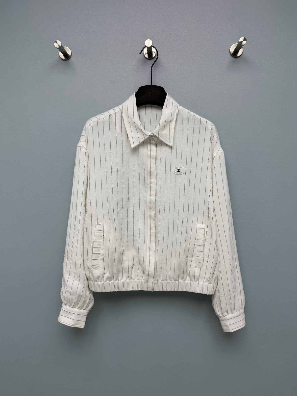 FW26 New Striped Cropped Shirt Jacket