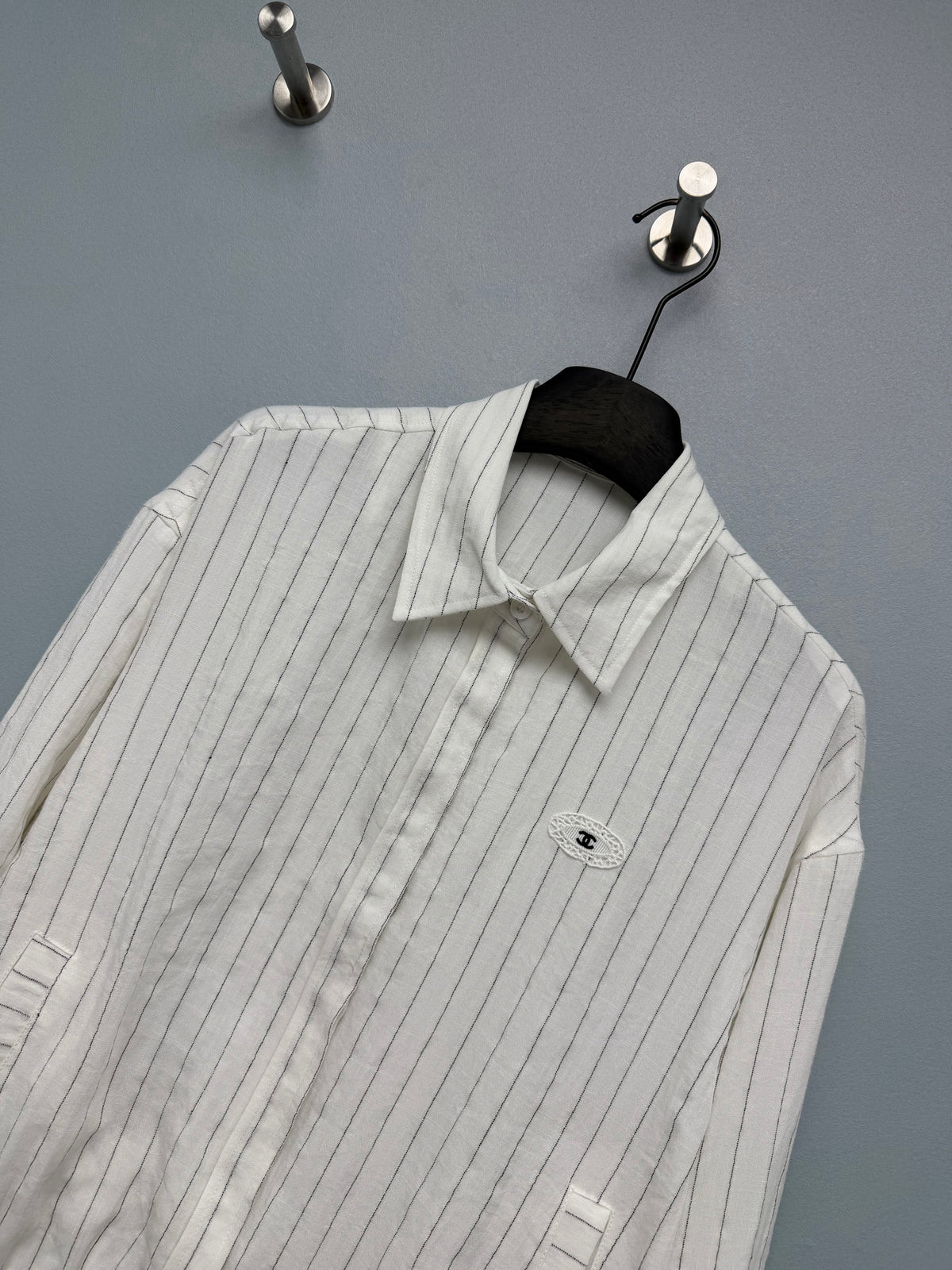 FW26 New Striped Cropped Shirt Jacket