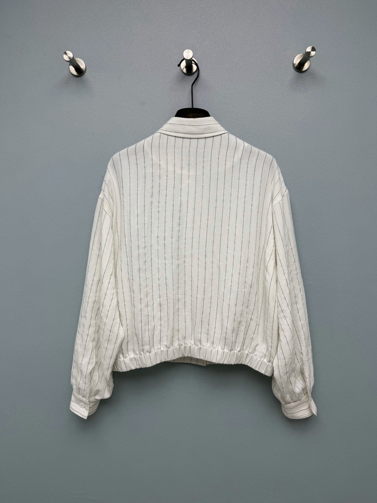 FW26 New Striped Cropped Shirt Jacket