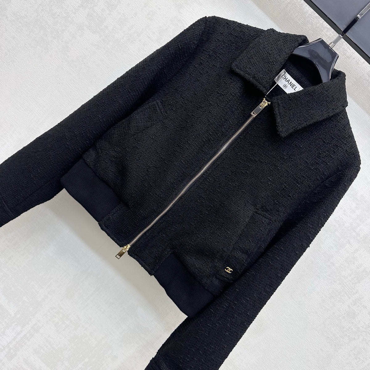 26FW New Tweed Jacket with Lapel Collar