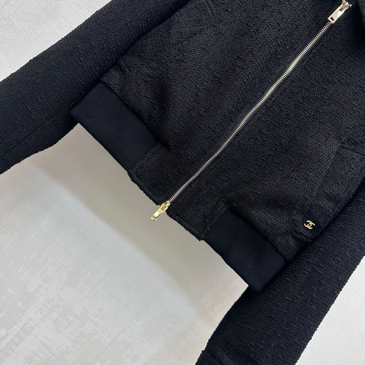 26FW New Tweed Jacket with Lapel Collar