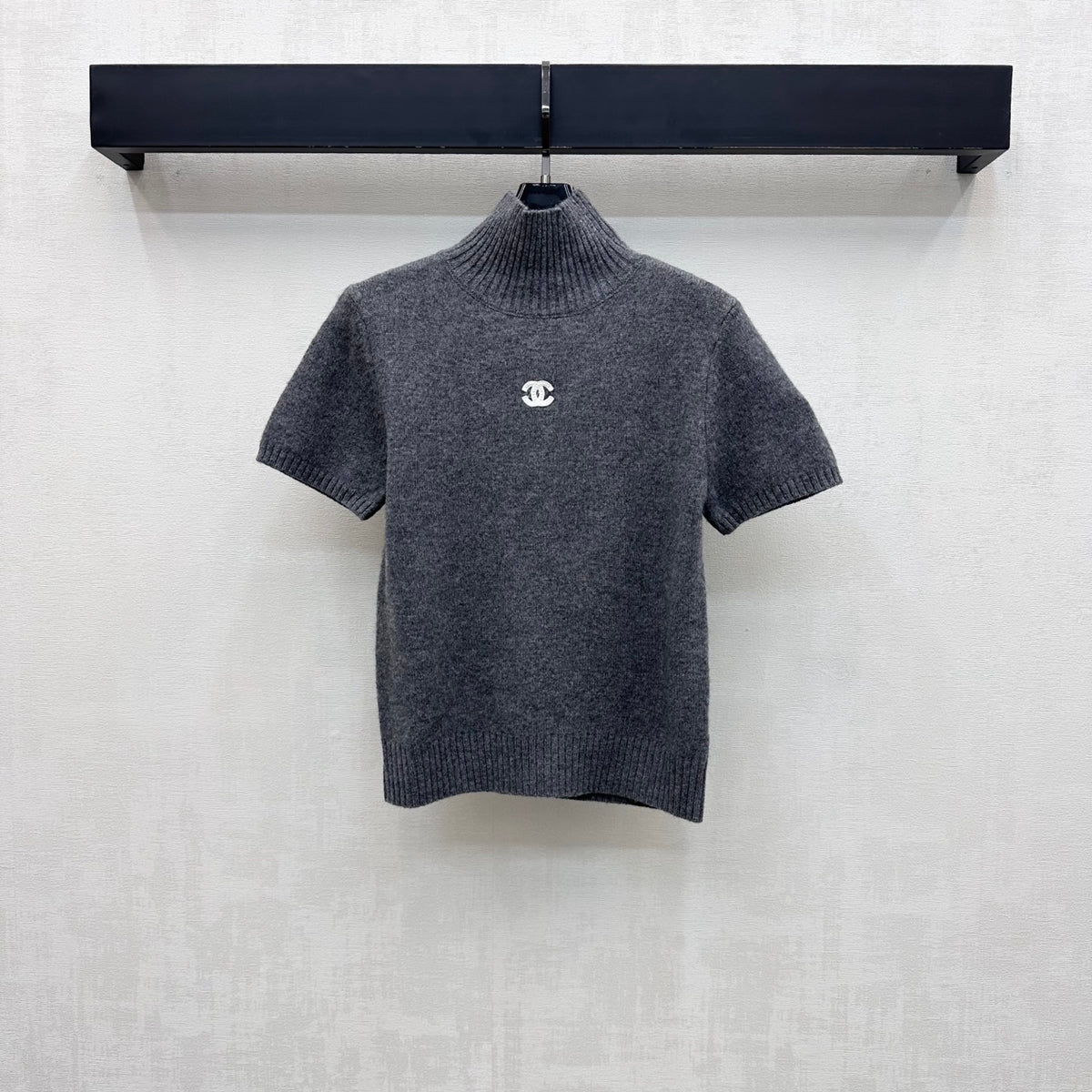 26FW New Dark Grey Turtleneck Knit T-Shirt