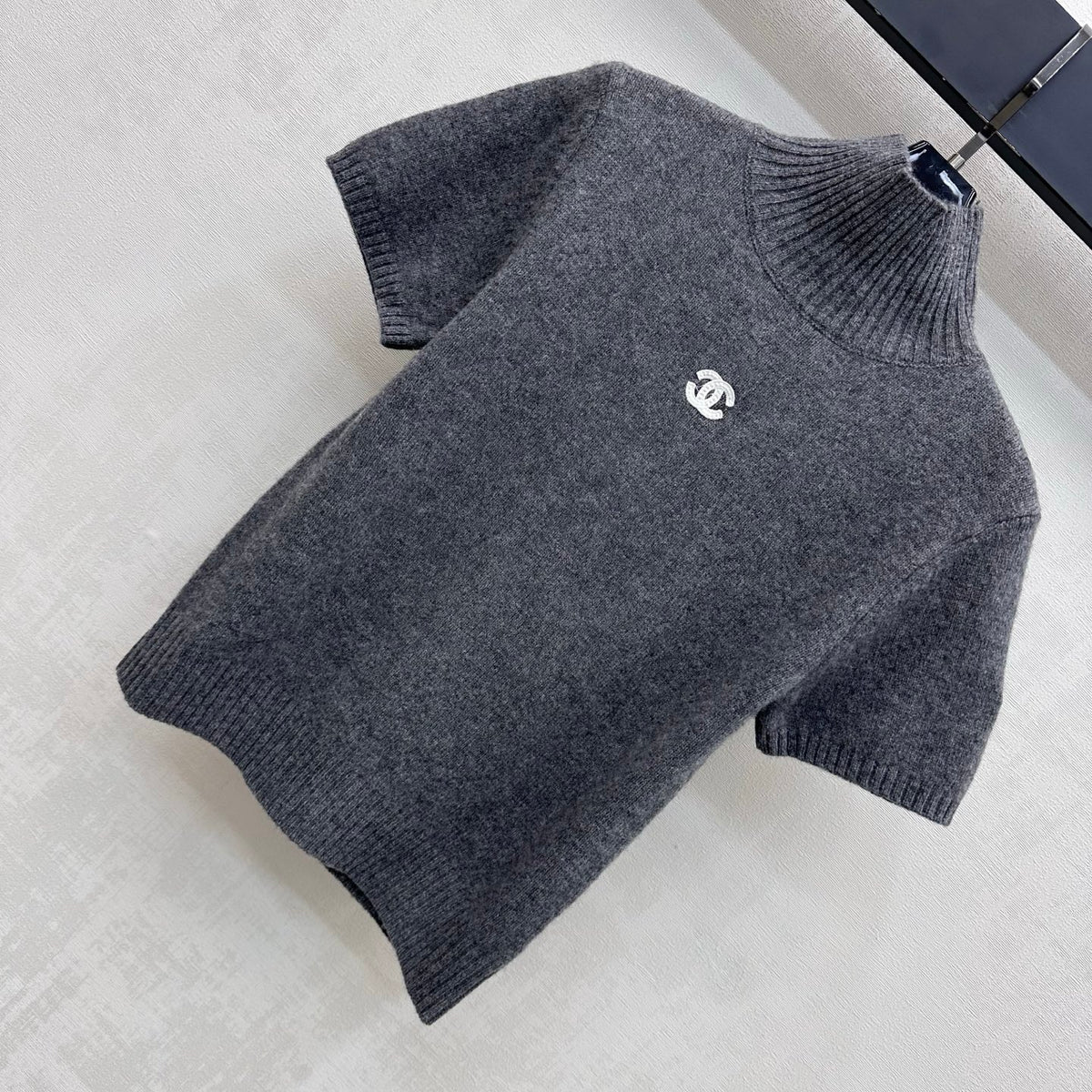 26FW New Dark Grey Turtleneck Knit T-Shirt