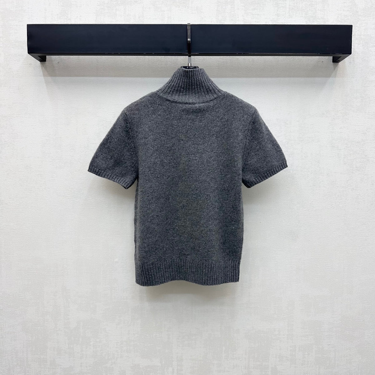 26FW New Dark Grey Turtleneck Knit T-Shirt
