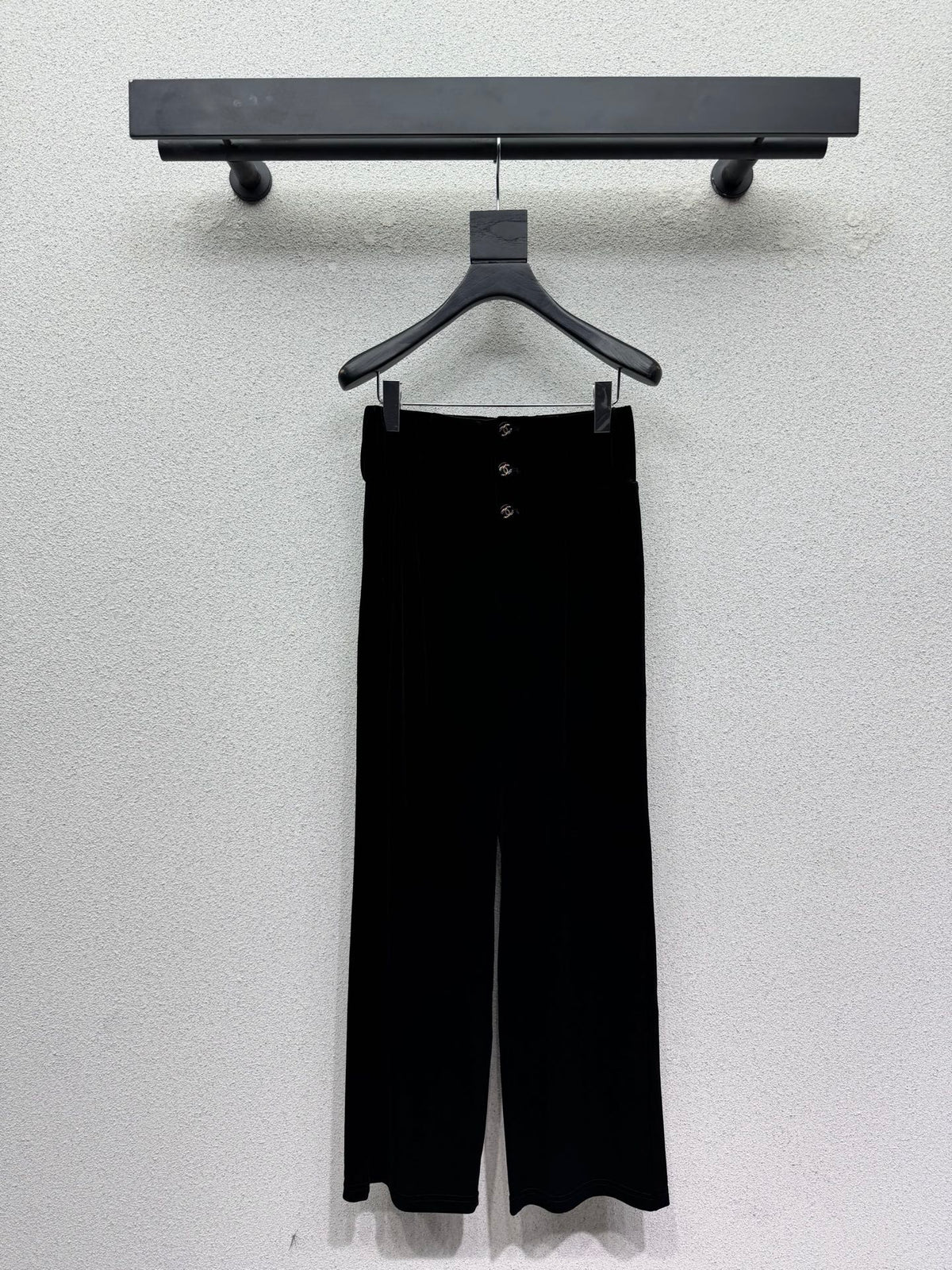 26FW New Velvet Trousers with Metal Letter Buckle