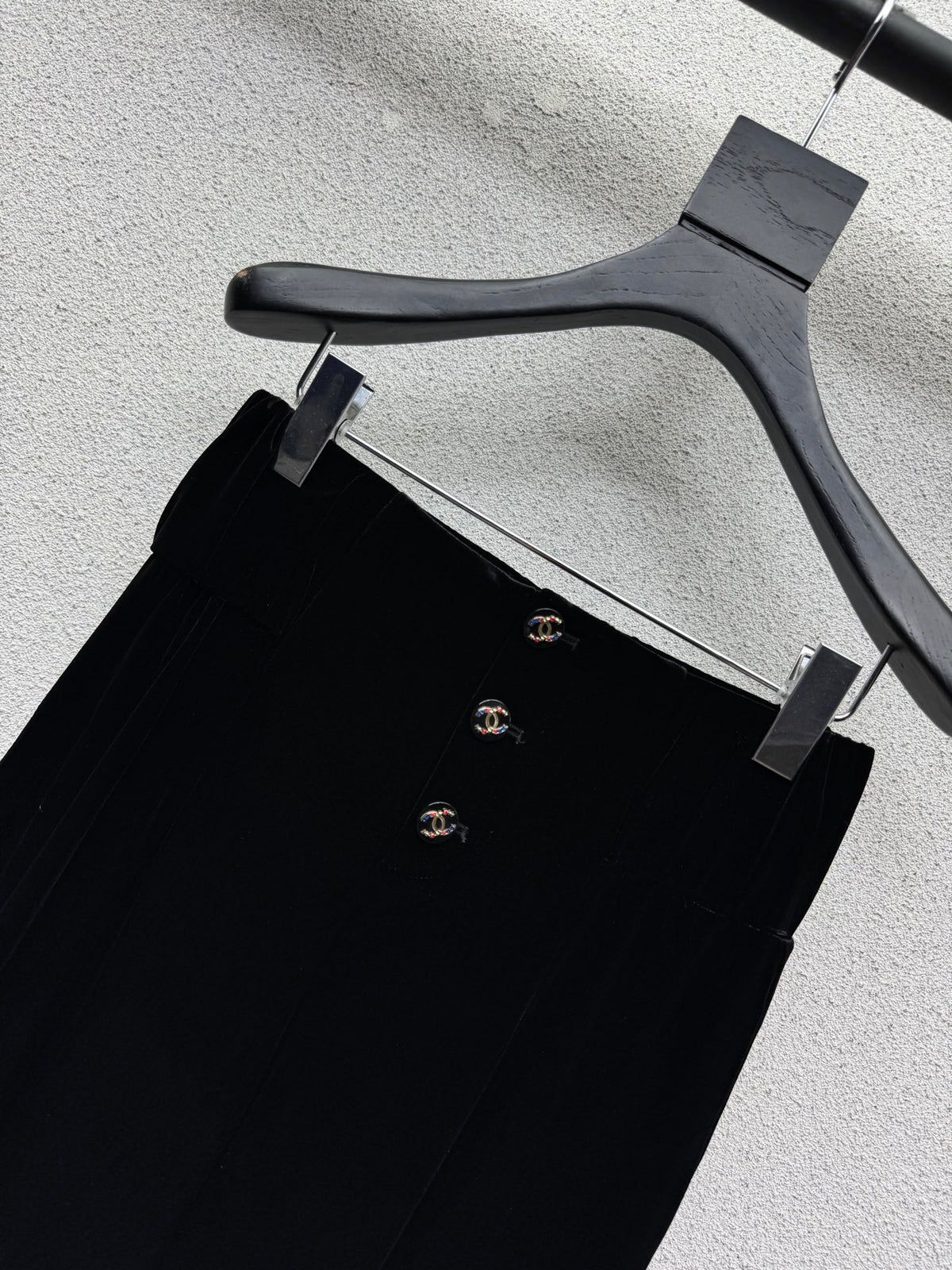 26FW New Velvet Trousers with Metal Letter Buckle