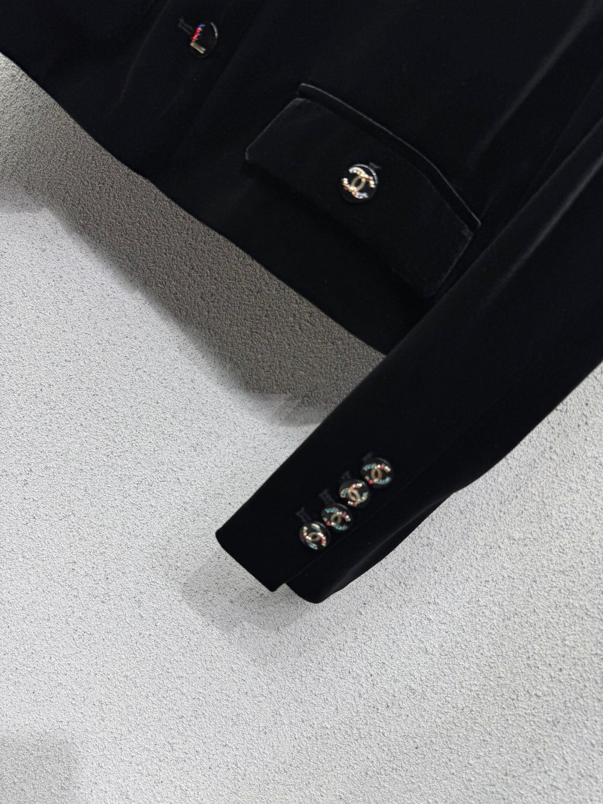 26FW New Velvet Jacket with Metal Letter Snap Buttons