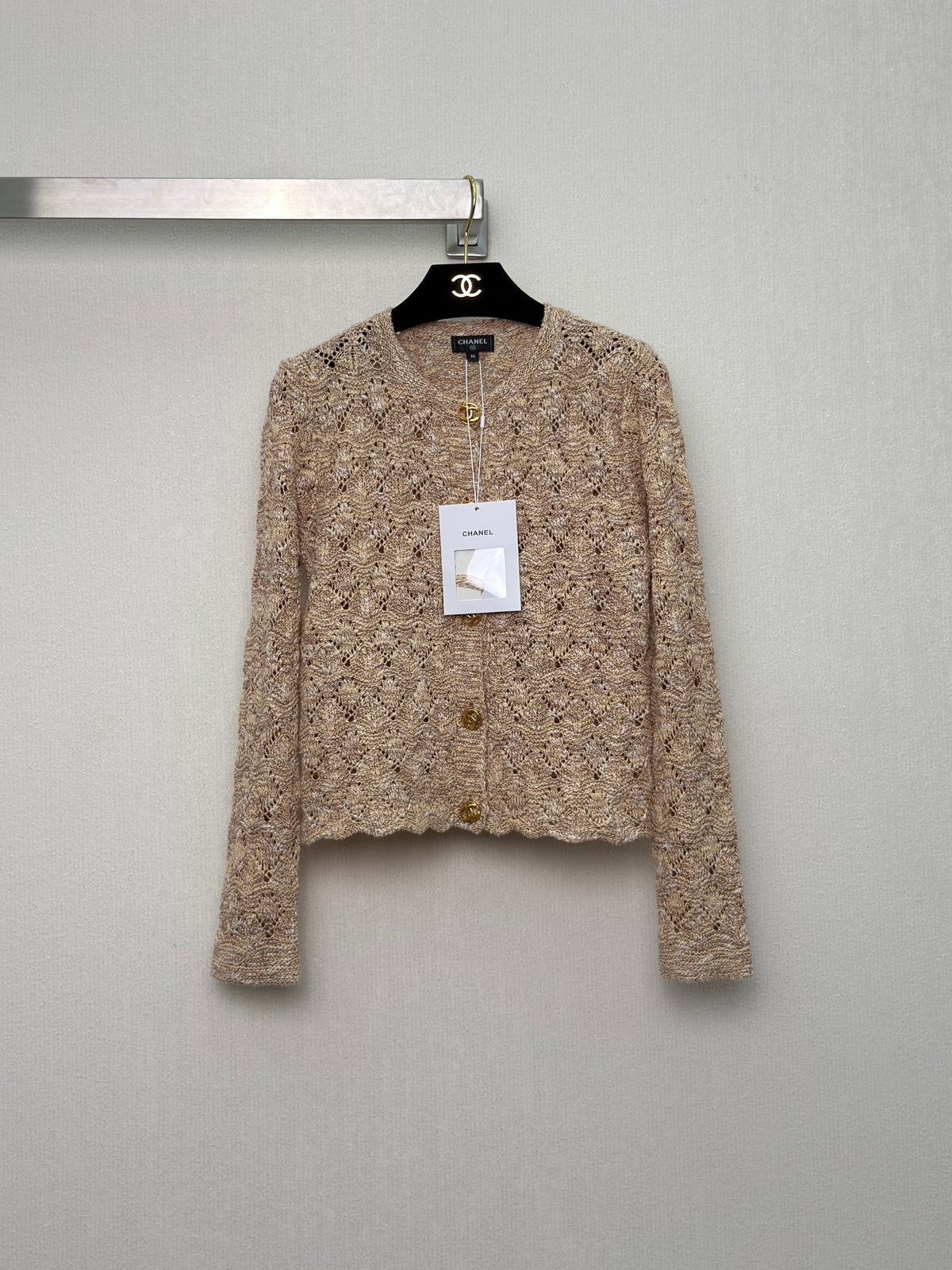 26FW New Cut-out Jacquard Knit Cardigan