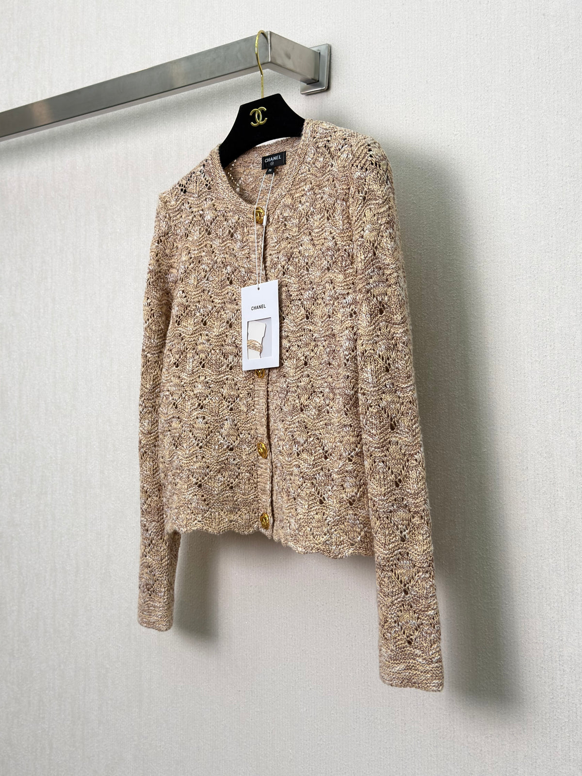 26FW New Cut-out Jacquard Knit Cardigan