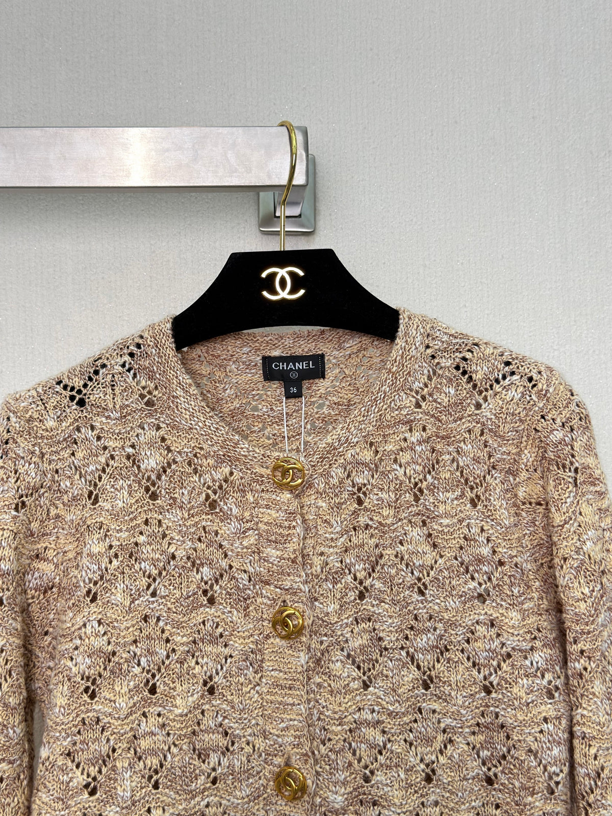26FW New Cut-out Jacquard Knit Cardigan