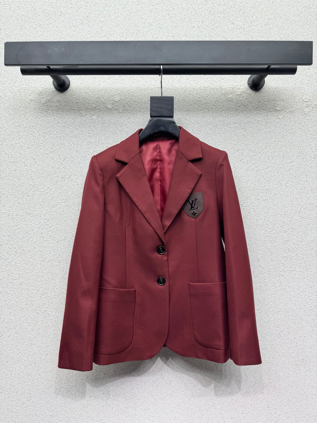 26FW New Burgundy Blazer with Badge Detail