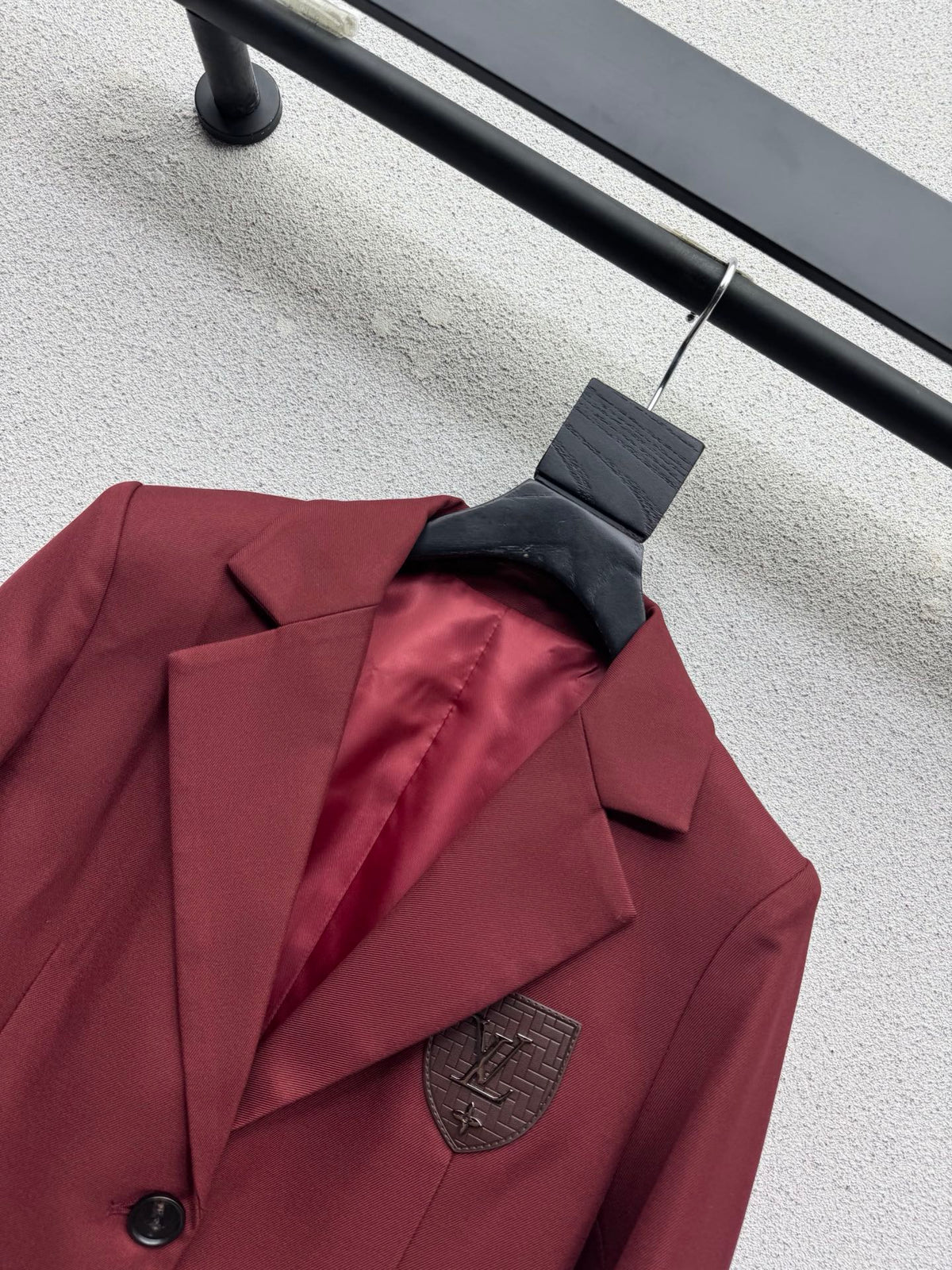 26FW New Burgundy Blazer with Badge Detail