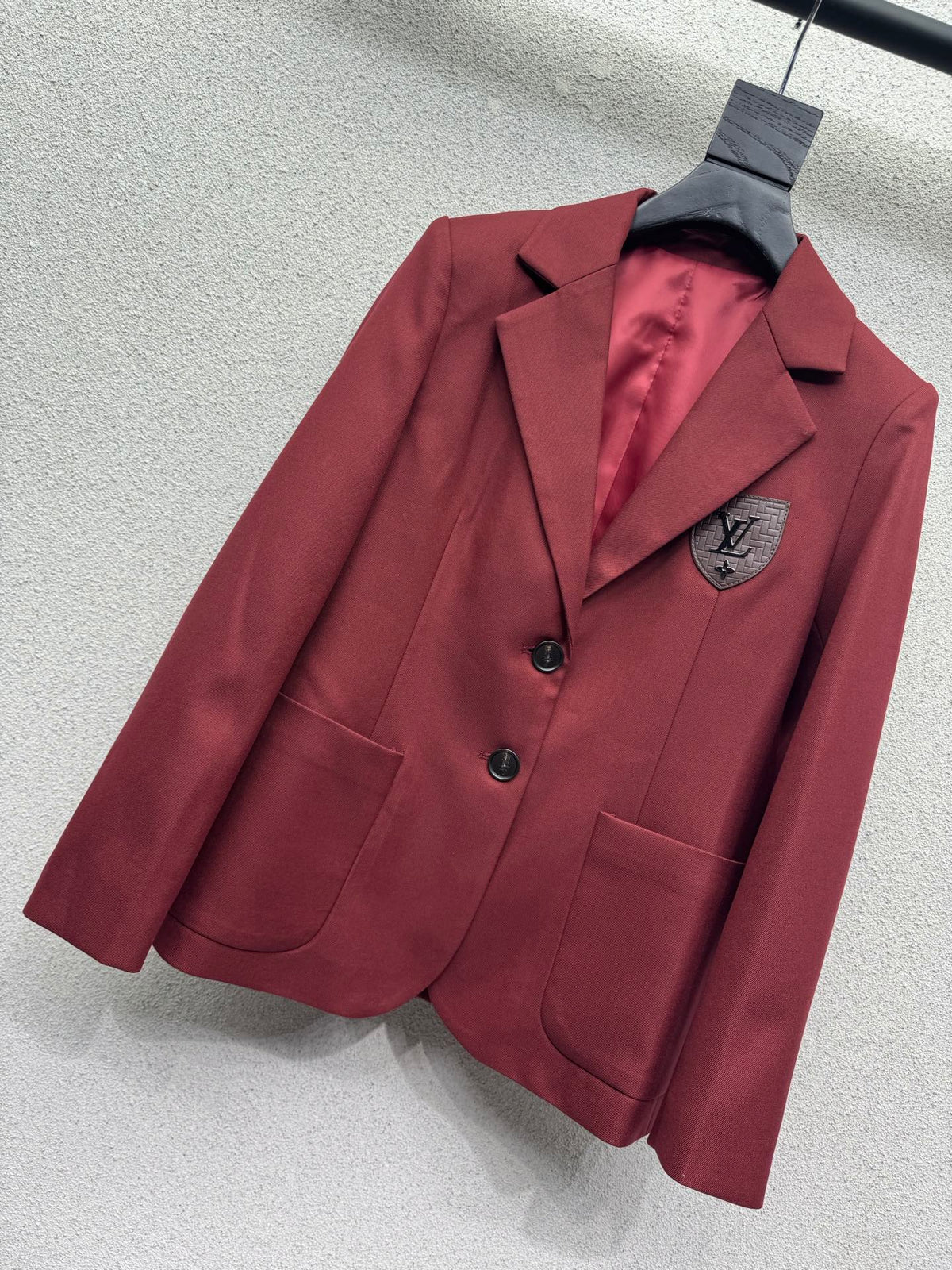 26FW New Burgundy Blazer with Badge Detail