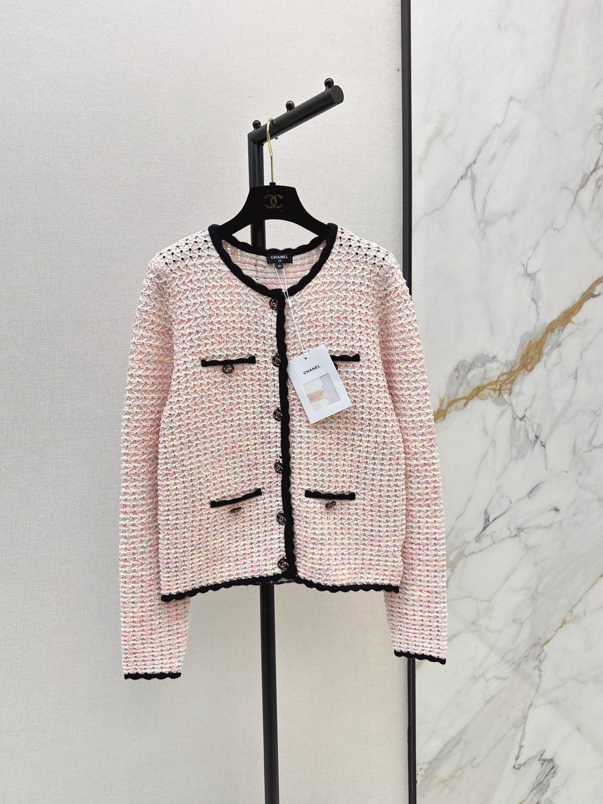 26FW New Cut-out Cardigan with Contrast Piping