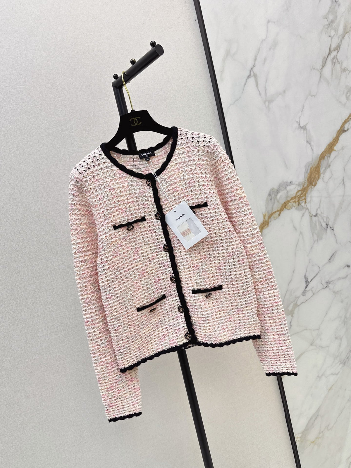 26FW New Cut-out Cardigan with Contrast Piping