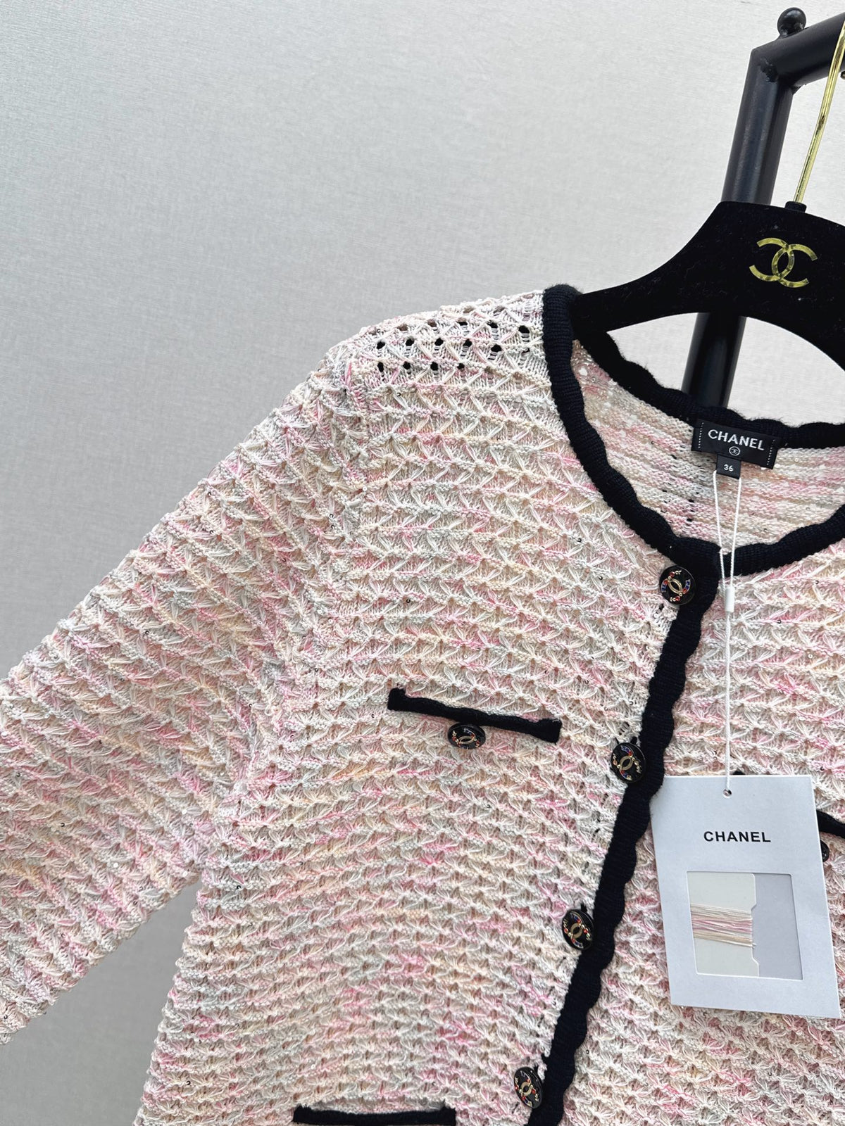26FW New Cut-out Cardigan with Contrast Piping