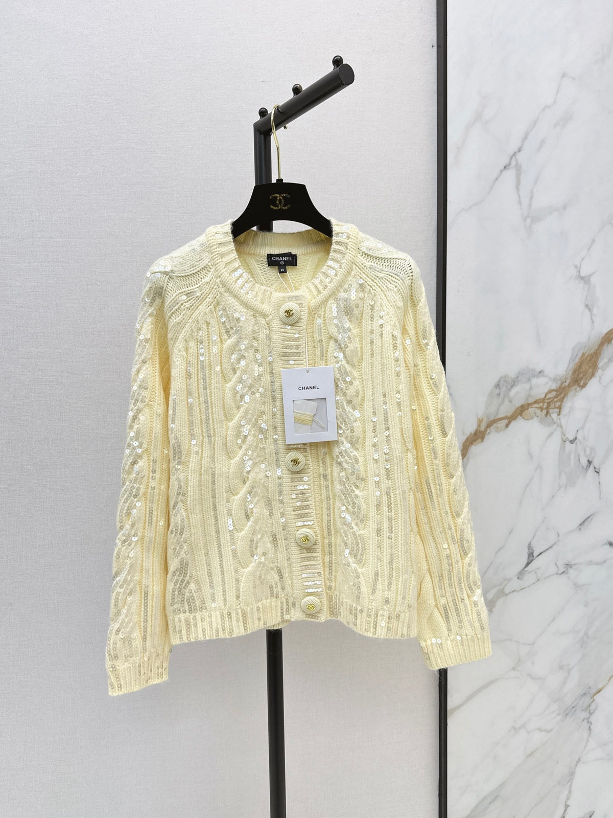26FW New Cut-out Cardigan with Contrast Piping