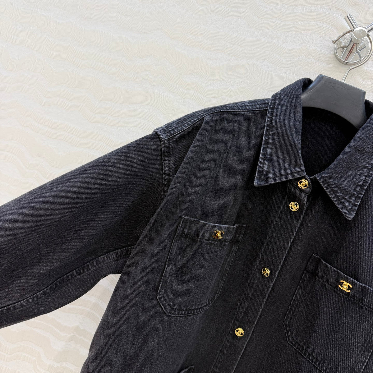 26FW New Arrival: Washed Denim Jacket with Shirt Collar