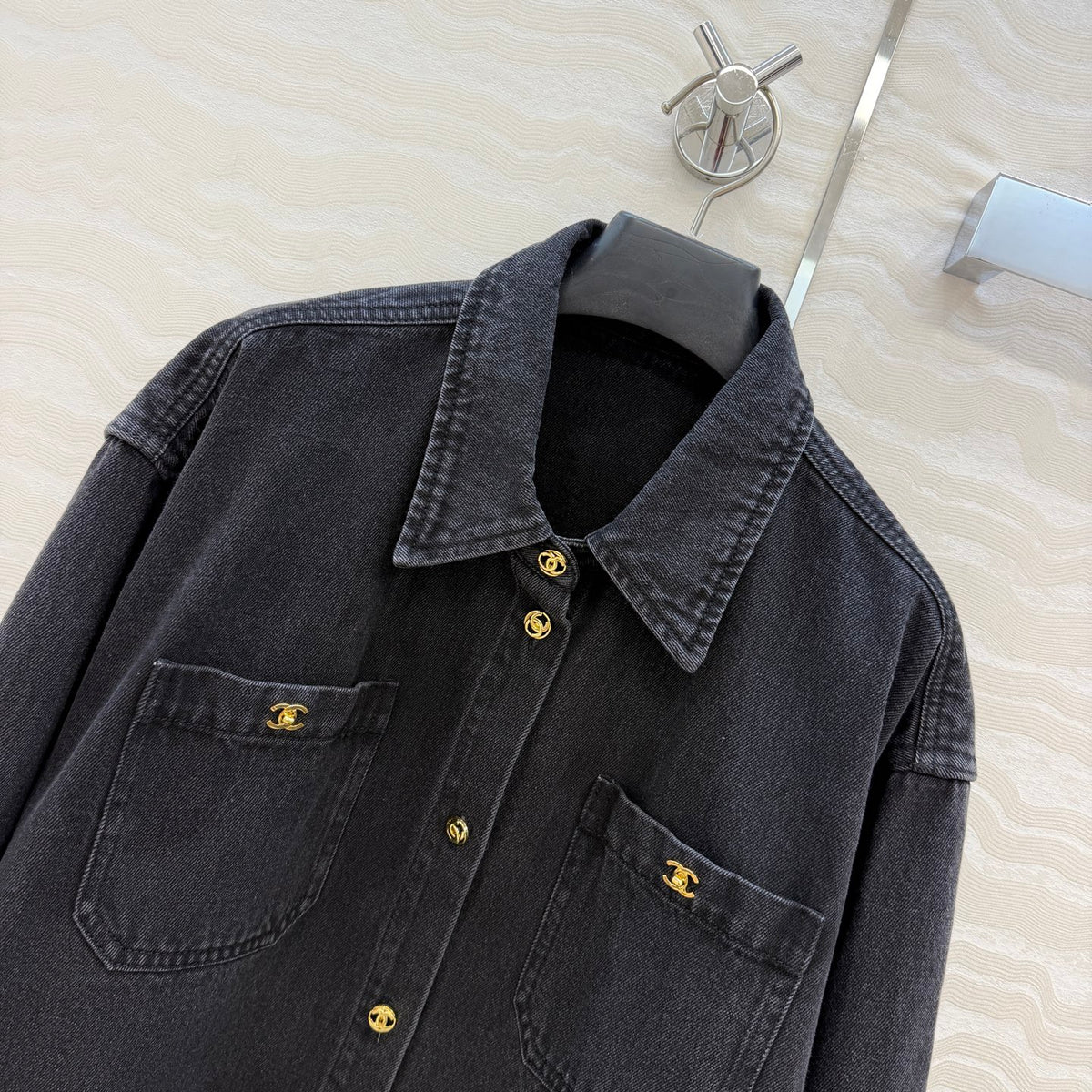 26FW New Arrival: Washed Denim Jacket with Shirt Collar