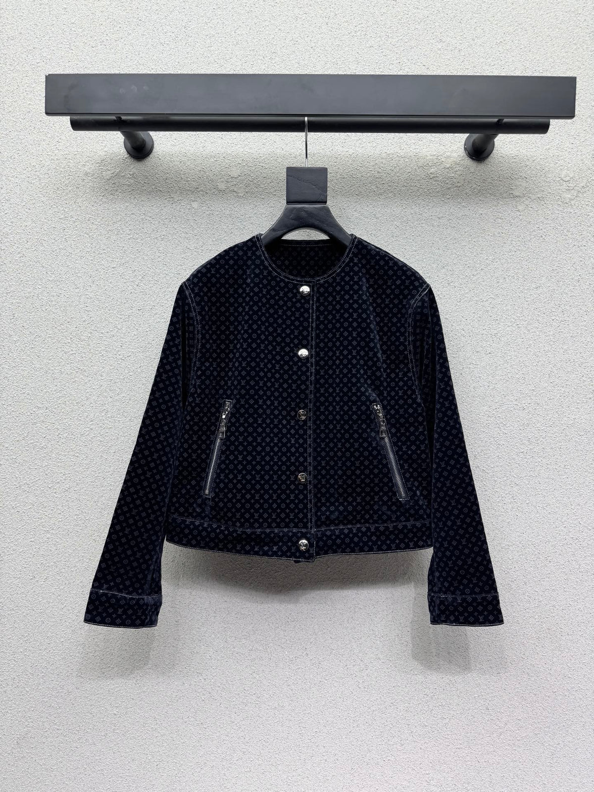 26FW New Monogram Denim Jacket with Subtle Pattern
