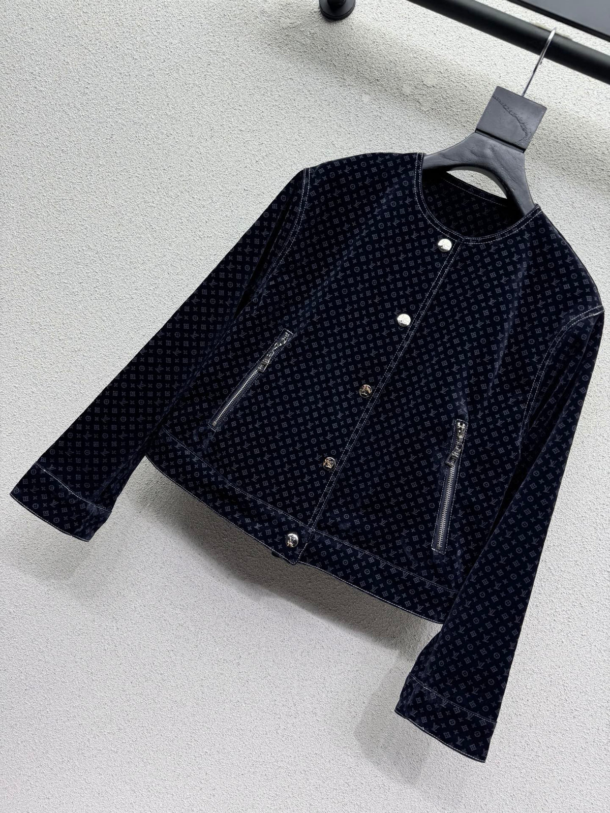 26FW New Monogram Denim Jacket with Subtle Pattern